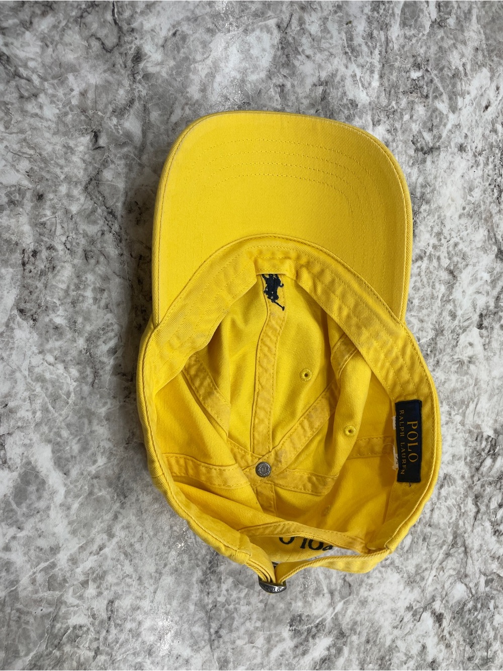 POLO by RALPH LAUREN yellow baseball hat/ cap with blue emblem - Picture 6 of 7